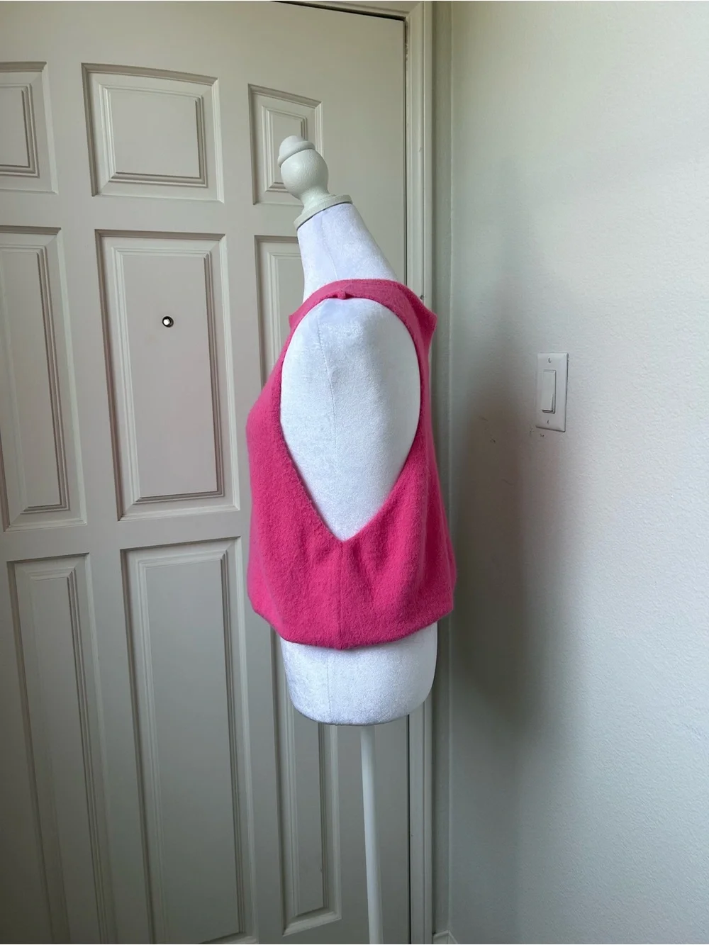 Free People Intimately Neon Pink Fuzzy Sweater Tank NWT Barbie Coquette Y2K